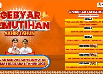 Program Pemutihan Pajak Kendaraan Sumbar Kembali Dibuka Hingga 30 Desember